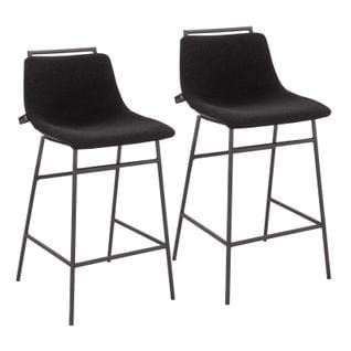 Lot De 2 Tabourets Camille Noir En Tissu 50 x 44 x 91 Cm