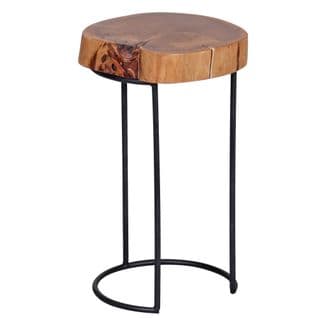 Table D'appoint Bois Massif 28x45x28cm Bout De Canapé Table De Salon