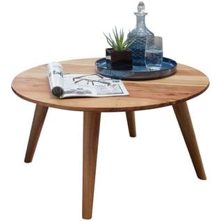 Table Basse Bois Massif 75x40x75 Cm Table D'appoint Table De Salon Rond