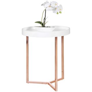 Table Basse Bois Métal Ø 40 cm Table D'appoint Table De Salon Rond Design