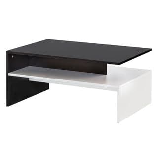 Table Basse De Salon Design 90x43x60 cm Table Canapé Moderne Noir Blanc