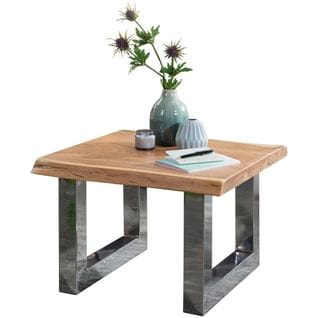 Table Basse Bois Massif Métal 58x40x60 cm Table D'appoint Table De Salon