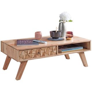 Table Basse Bois Massif 95x35x50 cm Table D'appoint Design Table De Salon