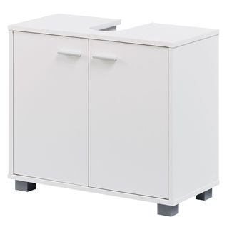 Évier Armoire Avec 60x55x30 Cm Blanc Meuble Vasque A Poser Design Bain