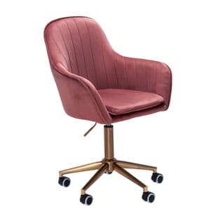 Chaise De Bureau 85 - 105 Cm Velours Fauteuil Pivotant Chaise Coquille