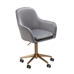 Chaise De Bureau 85 - 105 Cm Velours Fauteuil Pivotant Chaise Coquille