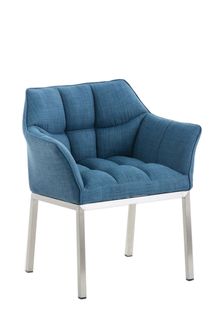 Chaise De Salle À Manger Octavia Tissu Bleu/acier Inoxydable