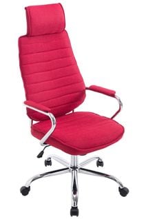 Fauteuil De Bureau Rako Tissu Rouge