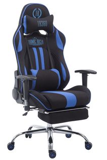 Fauteuil De Bureau Racing Limit Tissu Avec Ou Sans Repose-pieds Noir / Bleu/avec Repose-pieds