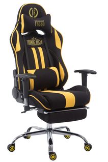 Fauteuil De Bureau Racing Limit Tissu Avec Ou Sans Repose-pieds Noir / Jaune/avec Repose-pieds