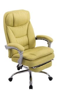 Fauteuil De Bureau Troy En Tissu Avec Repose-pieds Vert