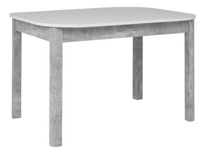 Table L.120/160 rectangulaire TOLEDO 2 imitation béton/ blanc