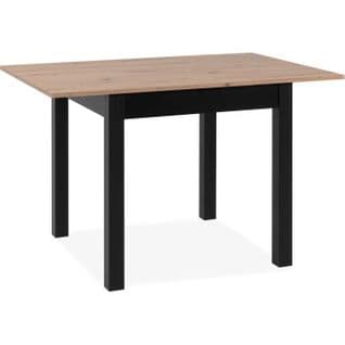 Table à Manger Extensible Coburg Décor Chêne Artisan Et Noir 4/6 Personnes L80/120 X P90 X H76,5 Cm