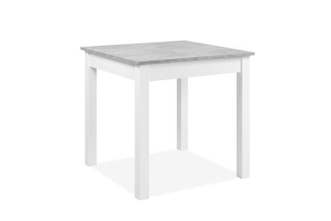 Table avec allonge 80/120 DORA Imitation béton/blanc