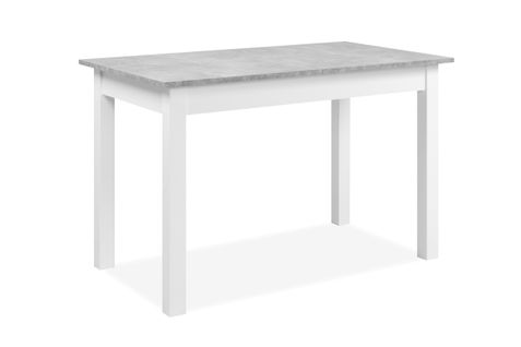 Table avec allonge 120/160 cm DORA Imitation béton et blanc