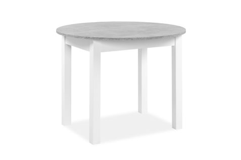 Table ronde allonge100/140 DORA Imitation béton/blanc