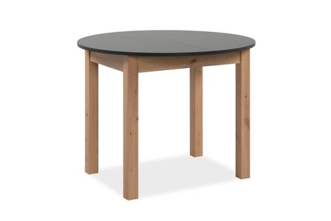 Table ronde allonge 100/140 DORA Imitation chêne et gris