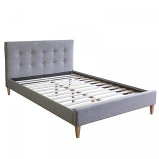 Lit Rembourré Avec Matelas 120x200 Sommier à Lattes