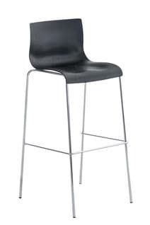 Tabouret De Bar Hoover 4 Pieds - Assise Plastique Noir /chrome