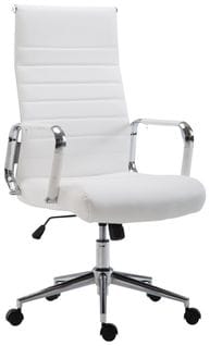 Fauteuil De Bureau Kolumbus Similicuir Blanc