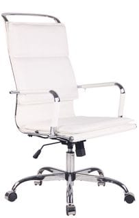 Chaise De Bureau Bedford En Similicuir Et Veritable Cuir Blanc /similicuir