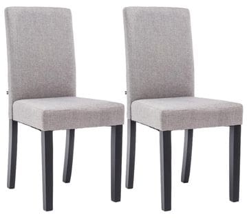 Lot De 2 Chaises De Salle À Manger Ina Tissu Avec Pieds En Bois Gris Clair/noir