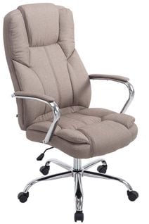 Fauteuil De Bureau Xxl Xanthos En Tissu  Capacité De Charge 210 Kg Taupe