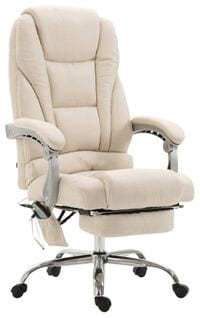 Fauteuil De Bureau Pacific Avec Fonction Massage Tissu Crème