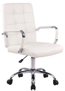 Chaise De Bureau Deli Pro Similicuir Blanc