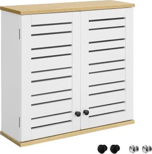 Meuble Haut De Salle De Bain Avec 2 Portes Meuble De Rangement Mural Armoire Suspendue, BZr42-w