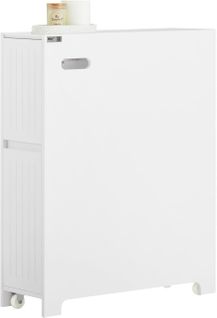 Armoire Wc Toilettes Sur Roulettes Avec 1 Porte Basculante, 2 Tiroirs Et Un 1 Compartiment, BZr111-w