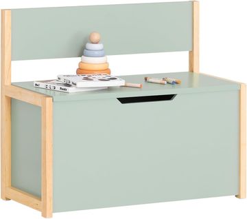 Banc Coffre à Jouet Pour Enfants, Coffre De Rangement 2 En 1, Vert, Kmb94-gr