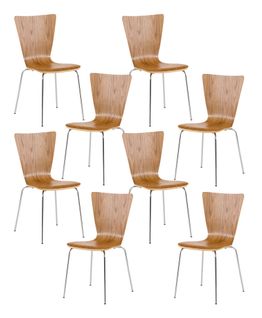 Lot De 8 Chaises Empilables Aaron Chêne