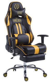 Fauteuil De Bureau Gamer Limit V2 En Similicuir Noir / Jaune/avec Repose-pieds