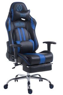 Fauteuil De Bureau Gamer Limit V2 En Similicuir Noir / Bleu/avec Repose-pieds