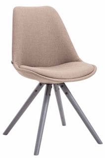 Chaise Toulouse Tissu Pieds Ronds Taupe/gris