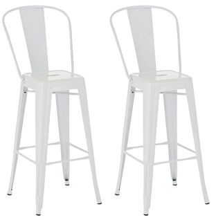 Lot De 2 Tabourets De Bar Aiden En Métal Blanc