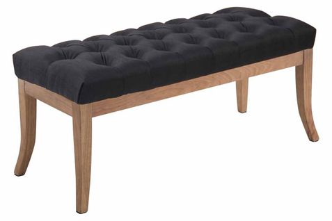 Banc Ramses Tissu Pieds Antique Clair Noir /100 Cm