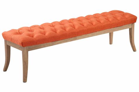 Banc Ramses Tissu Pieds Antique Clair Orange/150 Cm