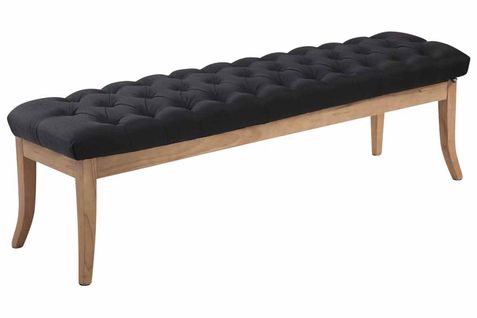 Banc Ramses Tissu Pieds Antique Clair Noir /150 Cm