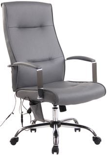 Fauteuil De Bureau Portland En Similicuir Ou Tissu Avec Fonction De Massage Gris/similicuir