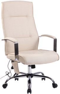 Fauteuil De Bureau Portland En Similicuir Ou Tissu Avec Fonction De Massage Crème/tissu