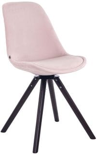 Chaise De Salle À Manger Troyes Pivotant En Velours Avec Piétement Rond Rose/noyer