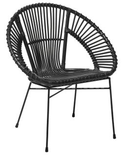 Chaise De Salle à Manger Rotin Noir Sarita