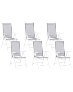 Lot De 6 Chaises De Jardin Grises Catania