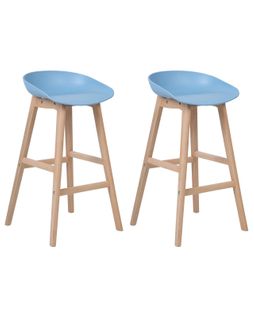 Tabouret De Bar Set De 2 Bleu Clair Micco