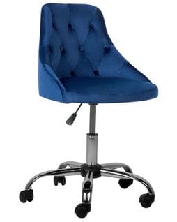 Chaise De Bureau Velours Bleu Marine Parrish