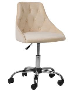 Chaise De Bureau Velours Beige Parrish