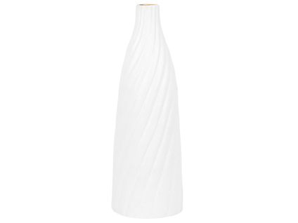 Terre Cuite Vase Décoratif 45 Blanc Doré Florentia