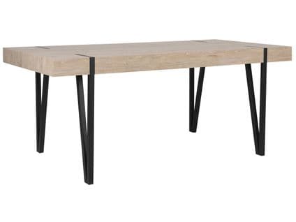 Table 180 X 90 Cm Bois Clair Et Noir Adena